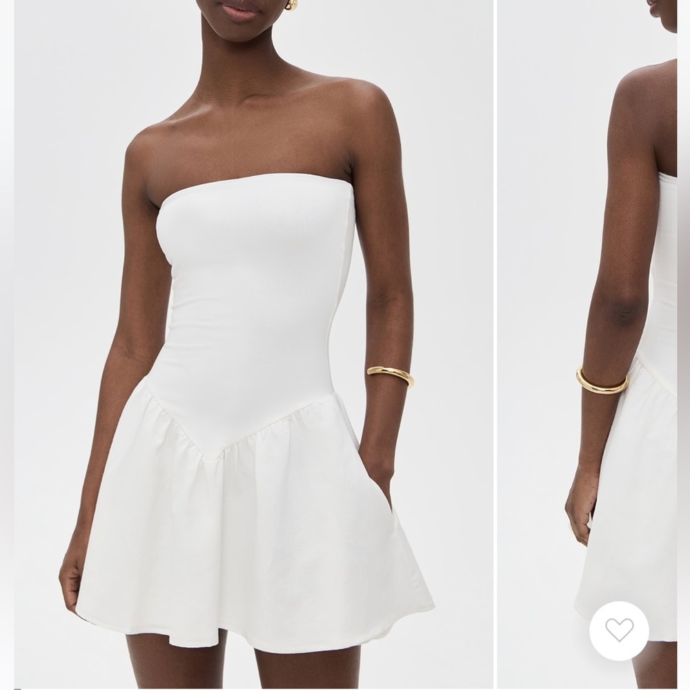 RESA White Strapless A-Line Sundress Bride